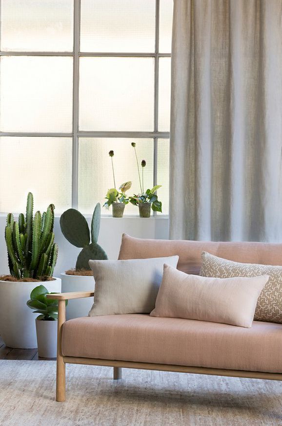 Light Room with White Draping Curtains