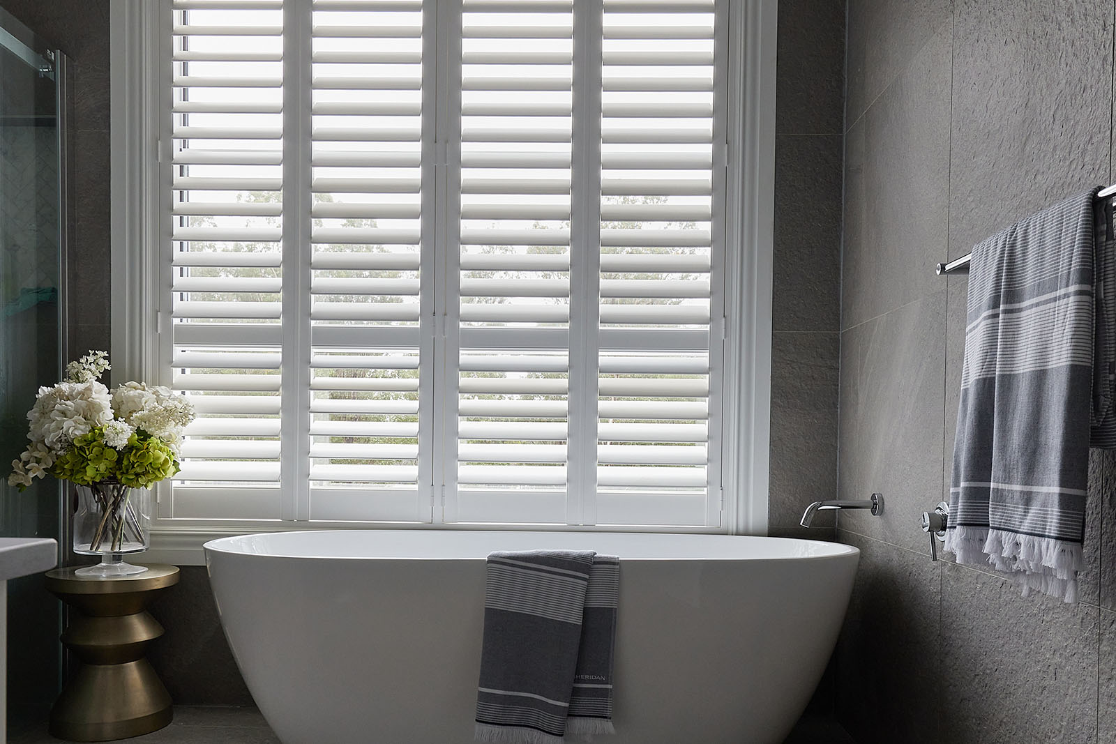 plantation shutters in the bathroom