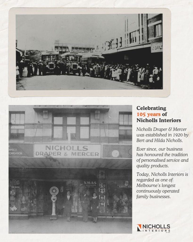 Nicholls Interiors Brighton, a Melbourne family business since 1920